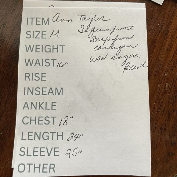 Ann Taylor Sequin Front Angora Cardigan Size M Taupe Wool Blend Snap Front NEW - Picture 10 of 10